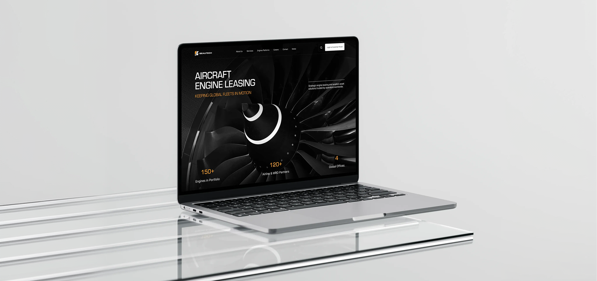BeauTech website presented on a MacBook Air