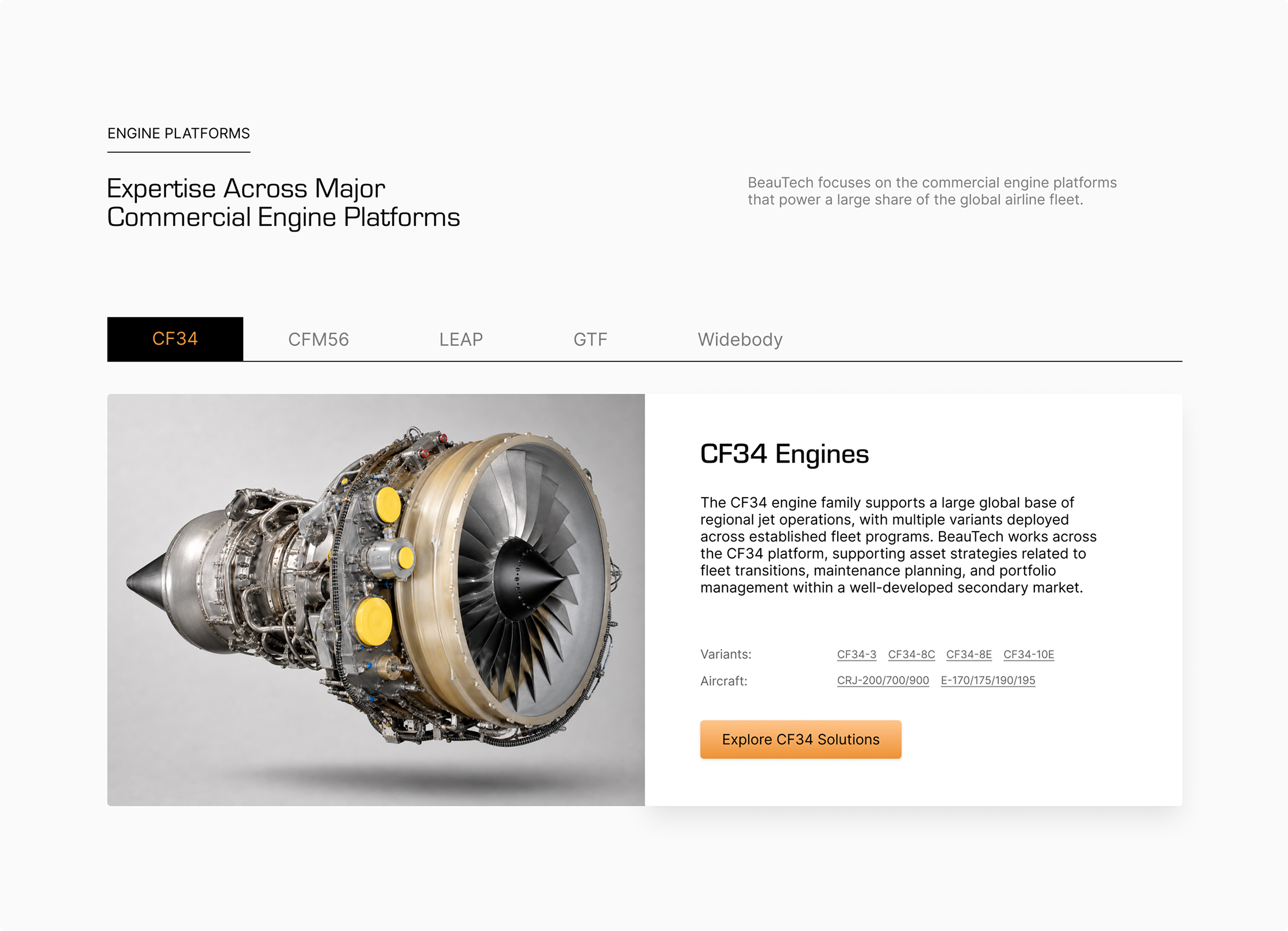 BeauTech engine-platform website experience